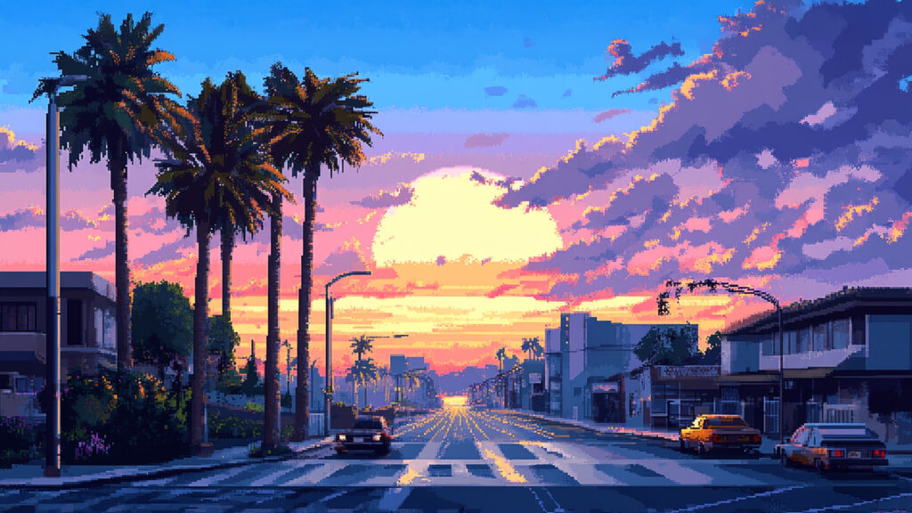 Los Angeles in Pixelart